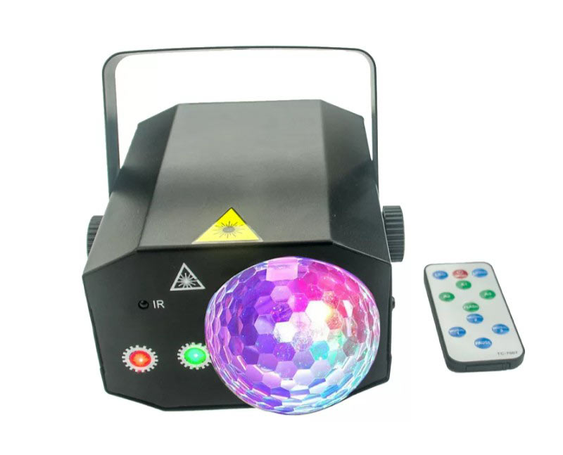 Free Color Лазерный прибор, световое шоу 2 в 1 Magic Laser Ball RGB, лазер, Derby LED