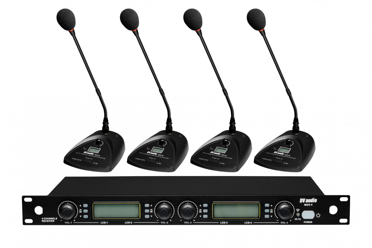 DV Audio Радиосистема DV Audio MGX-44C с 4-мя настольными радиомикрофонами для конференции