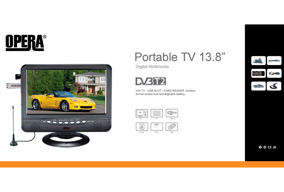 Opera Автомобильный ТВ с Т2 тюнером 1001 DVB T2