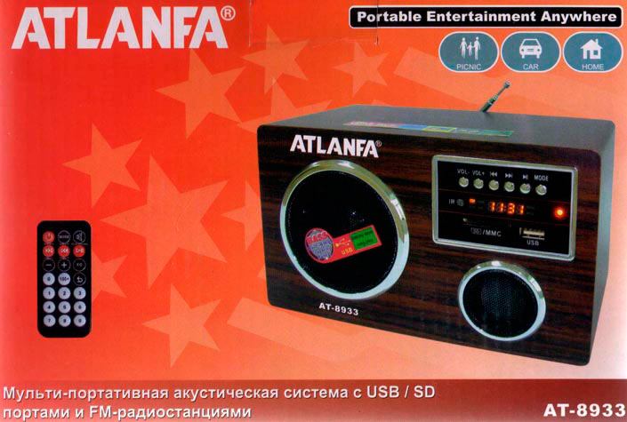 Atlanfa Портативная акустика USB AT-8933