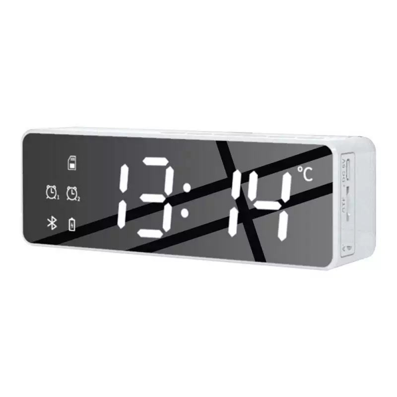 Euroline Часы с радио, SD, Bluetooth, FM, будильник B119. Белый LED дисплей