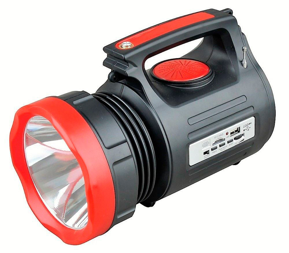 Yajia Мощный фонарь YJ-2890 20W с радиоприемником и USB/SD плеером