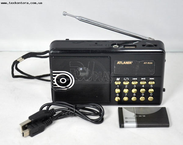 Atlanfa Портативный радиоприемник USB AT-R20