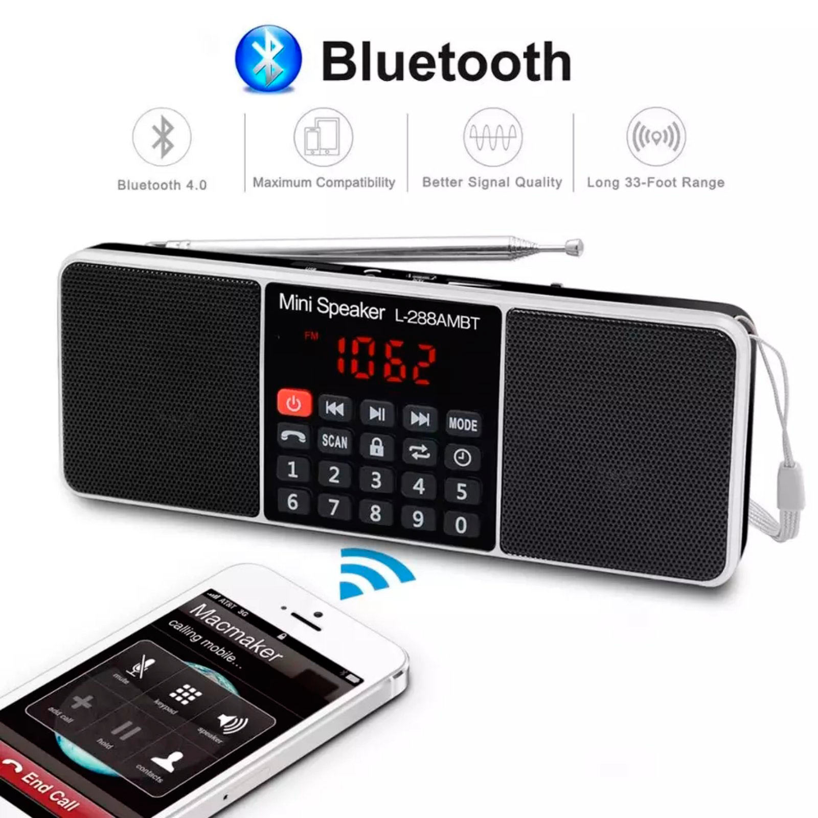 Euroline Радиоприемник L-288AMBT цифровое радио с Bluetooth/USB/SD плеером. Купить в Киеве