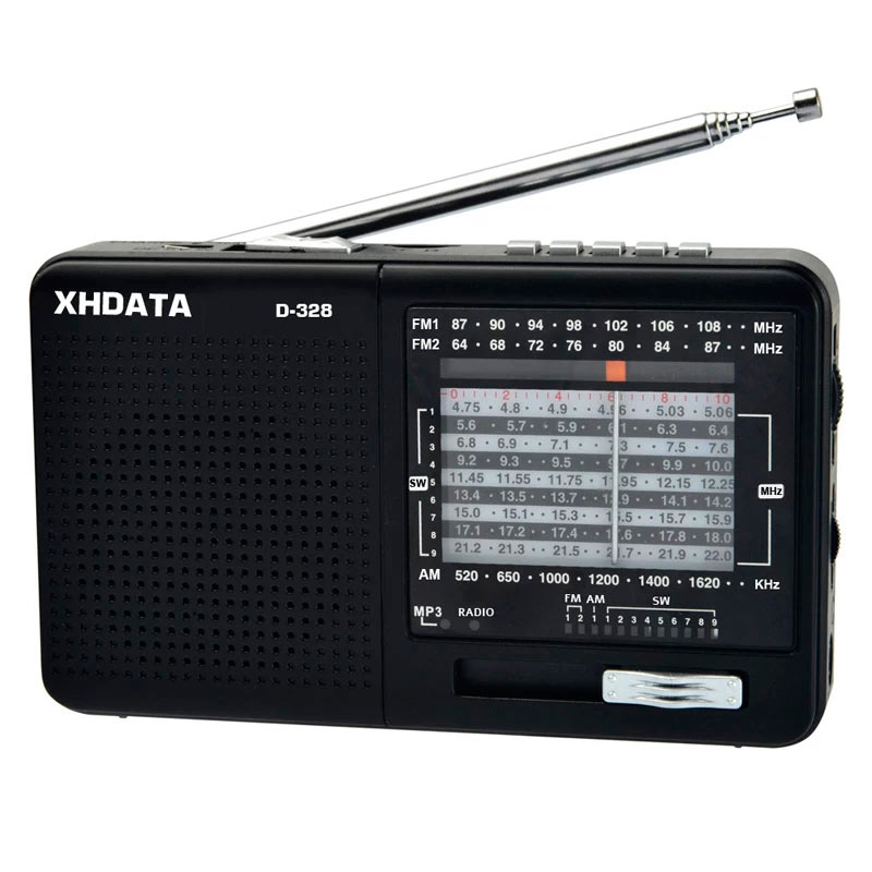XHDATA Радиоприемник XHDATA D-328, 64мГц - 108 мГц, цифровое радио с расширенным диапазоном ФМ