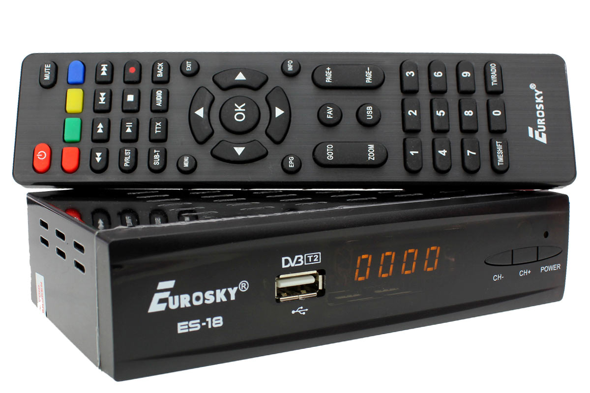 Eurosky Тюнер DVB T2 ТВ ES-18 Internet
