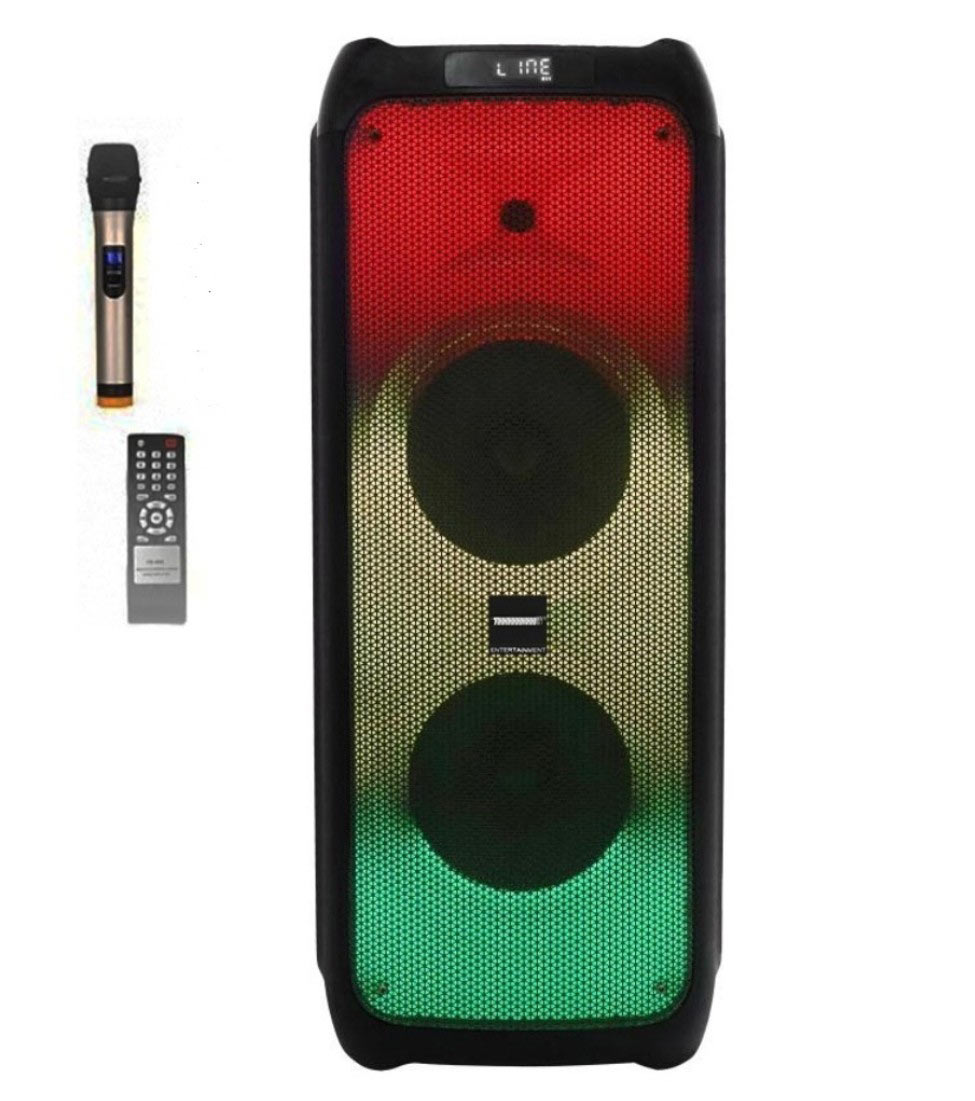 DJACK Акустическая система ZX7779 с MP3-USB/ SD/ FM радио/ Bluetooth/ Аккумулятор/ радиомикрофон